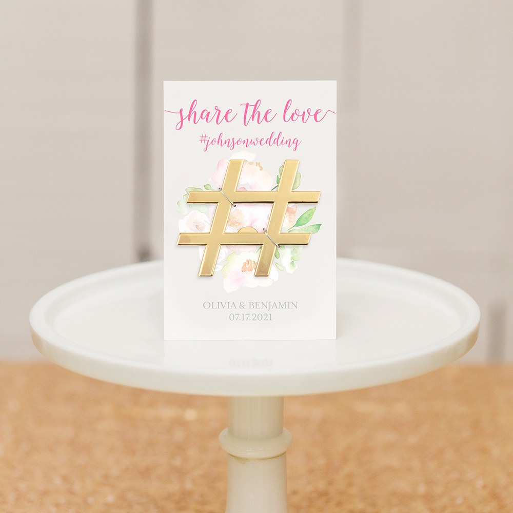 Gold Personalized Hashtag Bottle Opener  12829